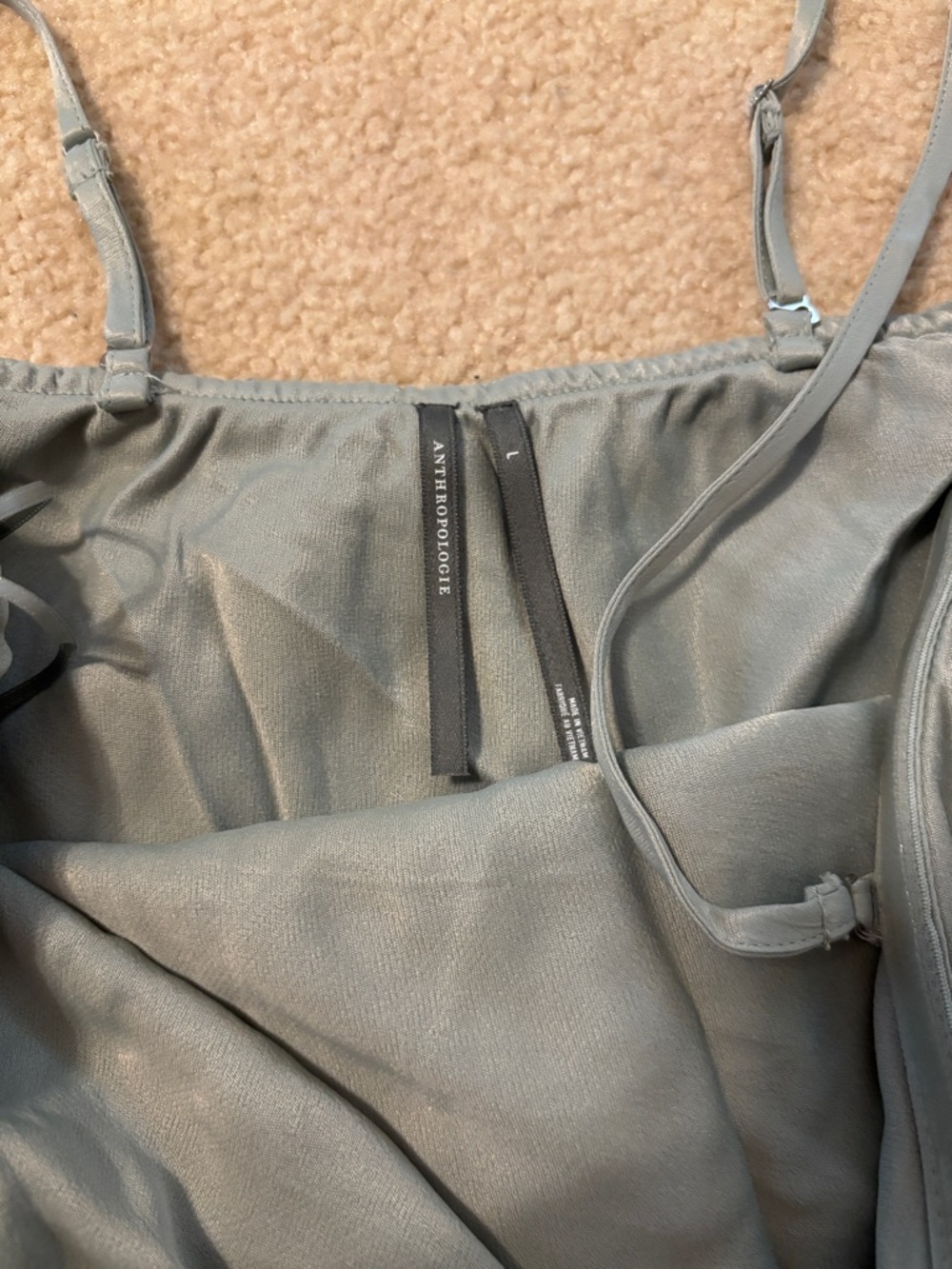 Anthropologie Tilda Slip Dress Midi Edition in Sage Green - Picture 7 of 15